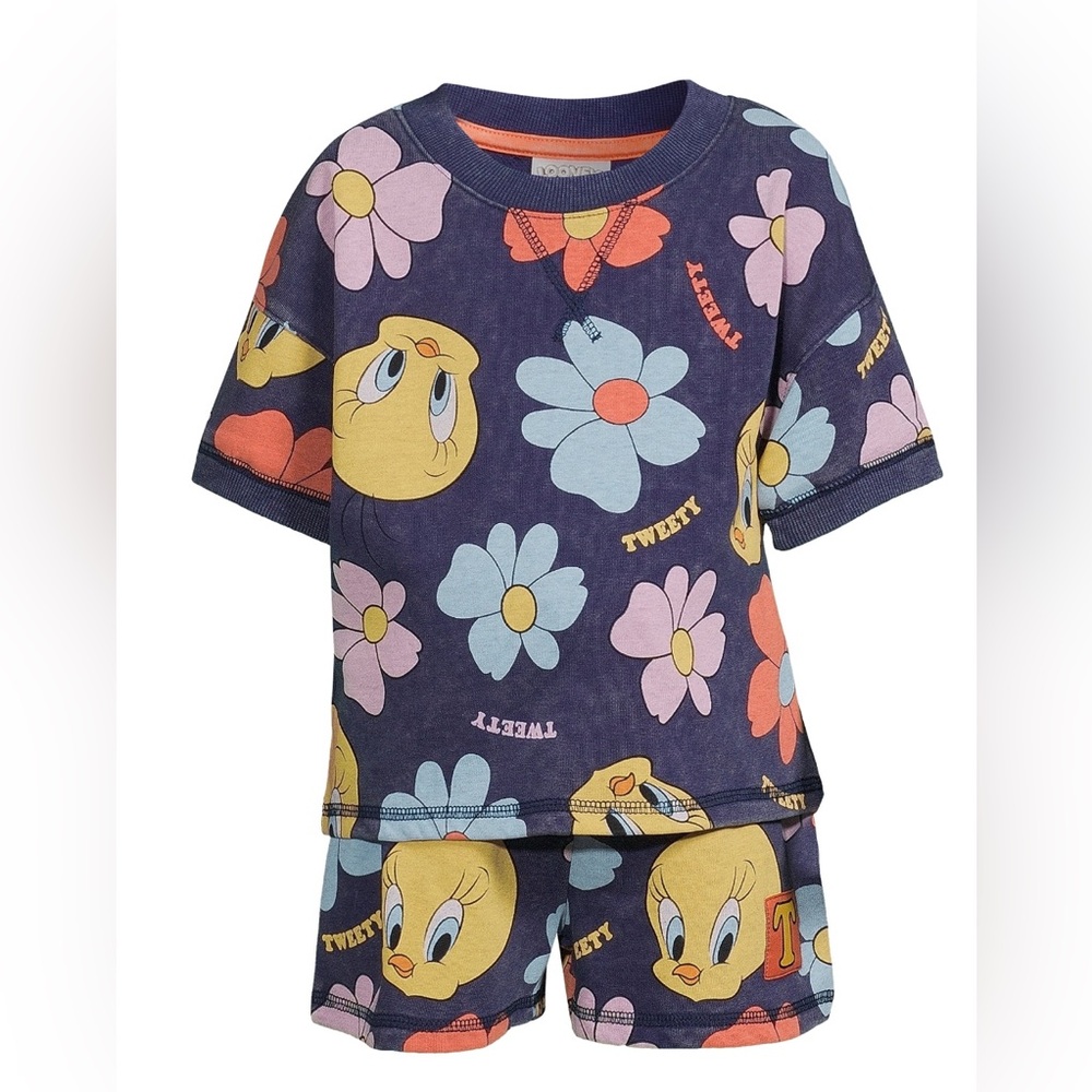 Toddler Girls Looney Tweety Bird Tunes Tee and Shorts Set, 2-Piece